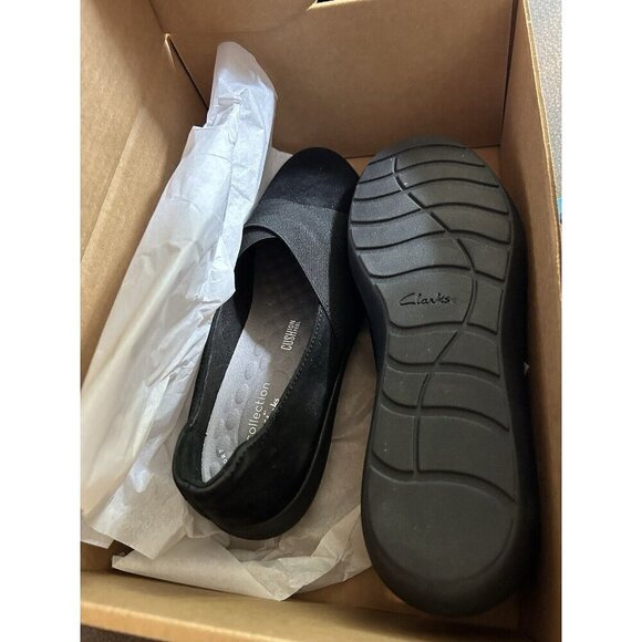 Clarks Kayleigh Women's 6 W Slip Black Collection Slip On Flats Suede NEW - Picture 6 of 9